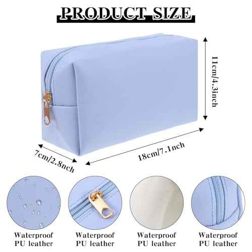 12 Pcs Aesthetics Makeup Bag PU Leather Cosmetic Bag Makeup Pouch Bulk Plain Cosmetic Pouch Waterproof Toiletry Bag for Christmas Party Gift Travel Cosmetic Organizer for Women