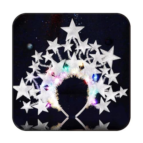 GORTIN Light up Stars Headband LED Headpiece Glowing Halloween Costume Headwear Rave Hair Accessories for Women
