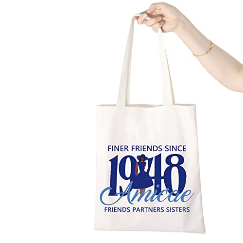 WCGXKO Sorority Inspired Gift Sorority Sisters Tote Bag For Women (Finer 48 tote)