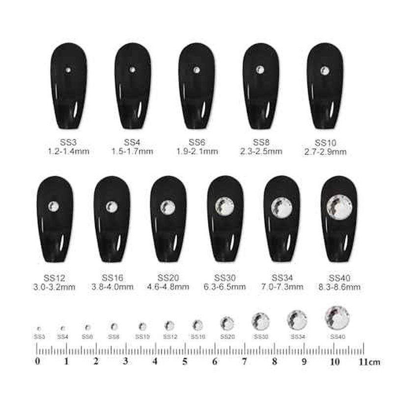 2000PCS SS20 Flatback Rhinestones | 12-Facet Diamond-Cut Glass Gems for Nail Art, Clothing, DIY Crafts |Glue-On Decoration Stones with Silver Backing(Crystal)
