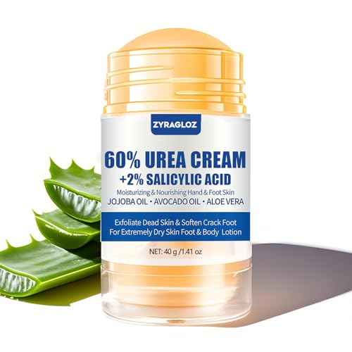 Urea Cream Stick 60% plus Salicylic Acid 2%, Maximum Strength Urea Foot Cream for Dry Cracked Heels, Feet Callus Remover, Hands Knees Exfoliating Dead Skin, Softening Skin Moisturizer Lotion