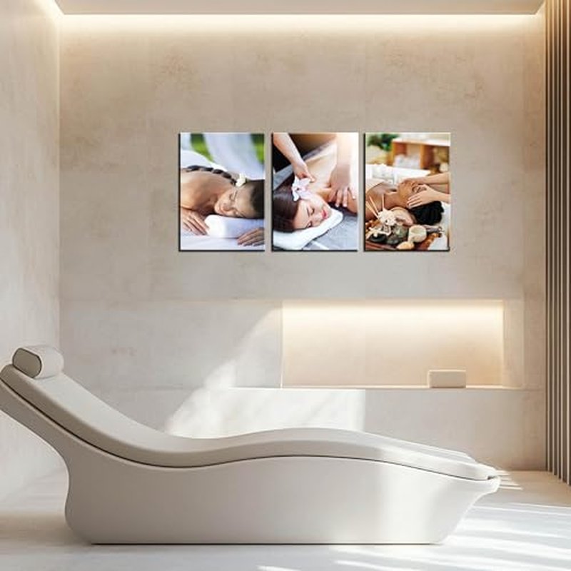 Spa Massage Wall Art Health Beauty Picture Spa Salon Wall Decor Massage Poster Spa Studio Salon Decoration Health Beauty Painting for Beauty Salon Clinic Canvas Printings Framed Ready to Hang(48''Wx22''H)