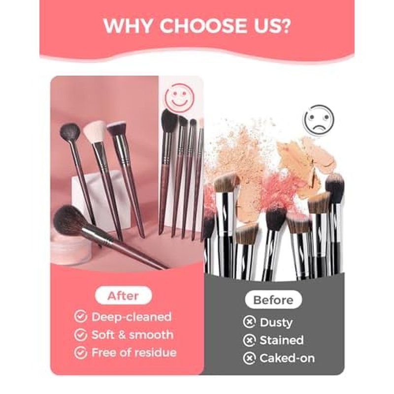 Electric Makeup Brush Cleaner Machine with Automatic Cleaning and Drying Functions Portable Makeup Brush Cleaner for All Size of Makeup Brushes Gifts for Makeup Lovers