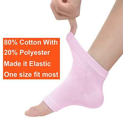 Vented Moisturizing Gel Heel Socks, 3 Pairs Toeless Spa Sock for Foot Care Treatment, Cracked Heels, Dry Feet, Foot Calluses (Gray, Green, Pink)