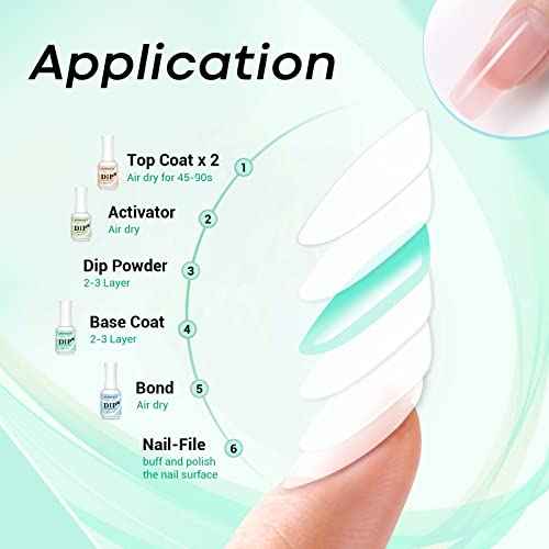 AZUREBEAUTY Dip Powder Base Coat 15 ml for Nail Dipping Powder Set French Nails Art Manicure Beginner DIY Salon