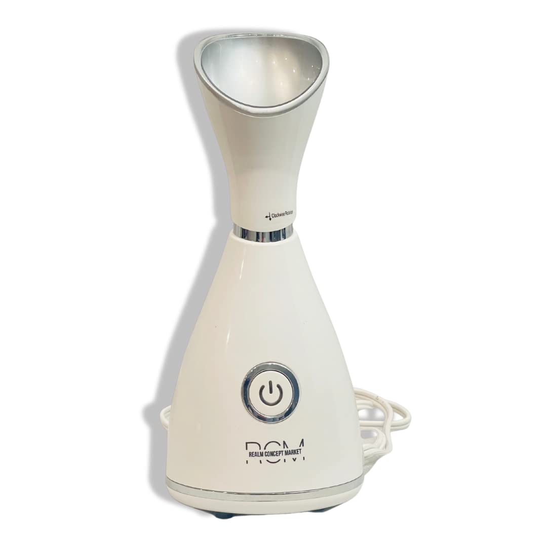 Realm Concept Market Nano Ionic Facial Steamer with Precise Temp Control - 30 Min Steam Time - Humidifier - Unclogs Pores - Blackheads - Spa Quality