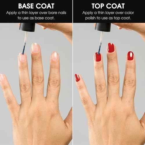 Deborah Lippmann Hard Rock Base and Top Coat | Promotes Healthy Growth for Soft Nails | Diamond Powder Strengthens and Protects Nail Polish | Clear, 50 Fl. Oz