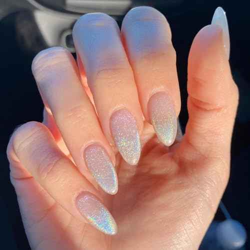 Born Pretty Magnetic Gel Nail Polish Silver Holographic Cat Magnetic Eye Gel Polish Nail Gel Soak Off Nail Art Salon Manicure Collection Gift