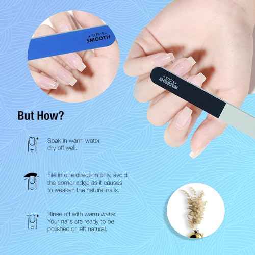 Nail File and Buffer for Natural Nails Dual Sided 4 Steps Shorten-Shape-Smooth-Polishing Nail Tools 20pcs
