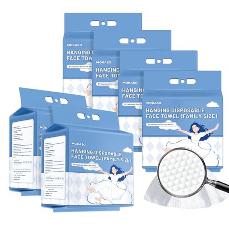 130 Count Disposable Face Towel, Clean Facial Wash Cloth Ultra Soft & Thick Cloth for Sensitive and All Skin Types for Skin Care Make-up Wipes Face Wipes and Facial Cleansing (6 packs)
