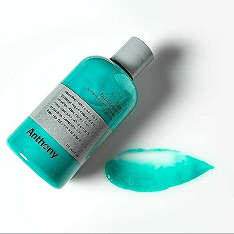 Anthony Algae Facial Cleanser - Hydrating & Soothing Formula | 8 Fl Oz with Aloe Vera & Lavender