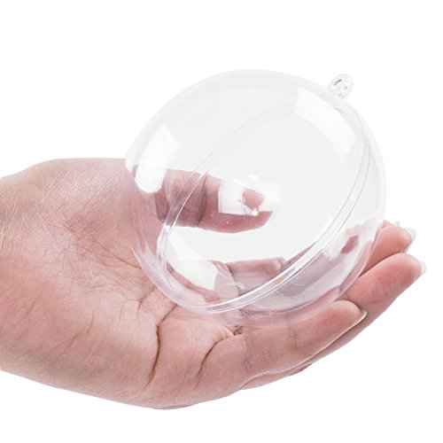 Super Z Outlet Clear Plastic Acrylic Bath Bomb Mold Shells Molding Balls Kit (80mm, 12 Pack)