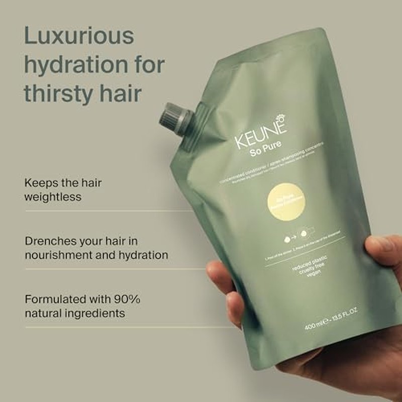 Keune So Pure Restore Conditioner Refill, Moisturizing and Nourishing Formula, 13.5 Fl Oz