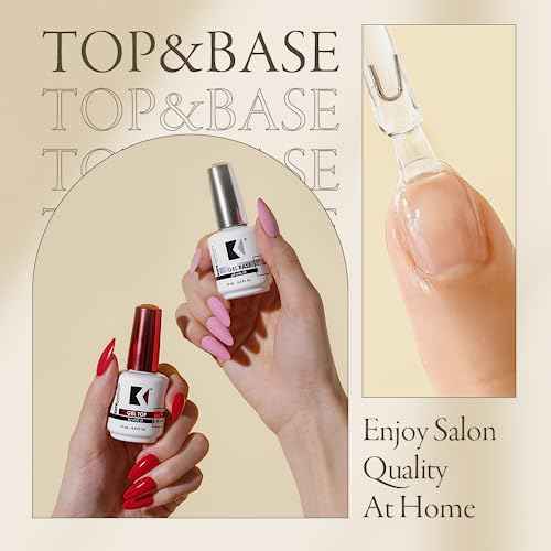 KUPA Gelfinity - Soak Off Gel - Base & Glossy Top & Matte Top Coat (No-Wipe) 0.5 Fl Oz (Clear (Base + Gloss), 0.5 Fl Oz (Pack of 2))