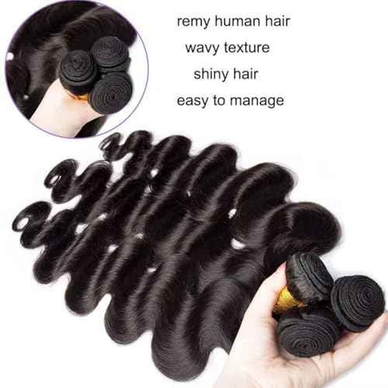 Augfst Brazilian Virgin Human Hair Bundles 12 14 16 Inch Body Wave Bundles Human Hair Natural Color Inch 12A Unprocessed Sewn In Quick Weave for Black Women