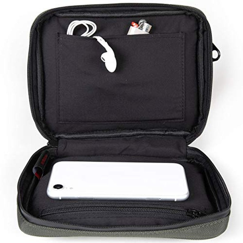 DIME BAGS Lockable Odor Sealing Padded Pouch, 3-Digit Combo Lock & Hidden Storage Pocket, Carbon Lined Scent Protection Boss