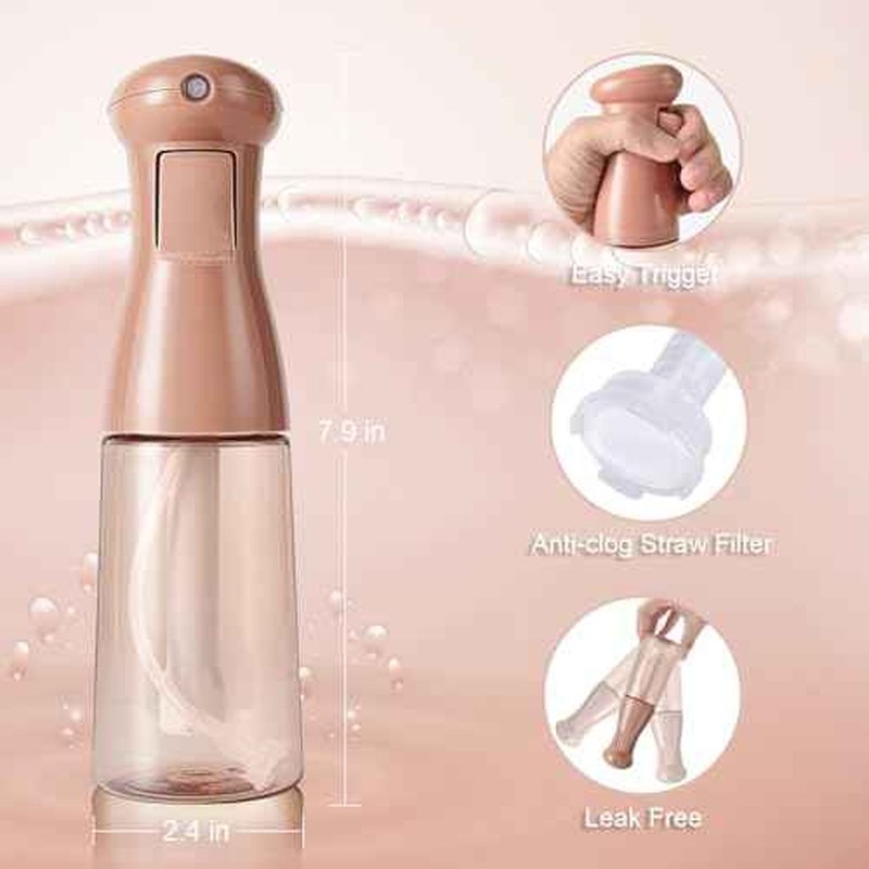 Spray Bottle For Hair, Continuous Mister Empty Spray Bottles, Ultra Fine Mist Water Sprayer for Hairstyling, Cleaning, Plants, Barbers, Salons, Essential Oil Scents - 2 Pack 6.8 OZ, White & Terracotta