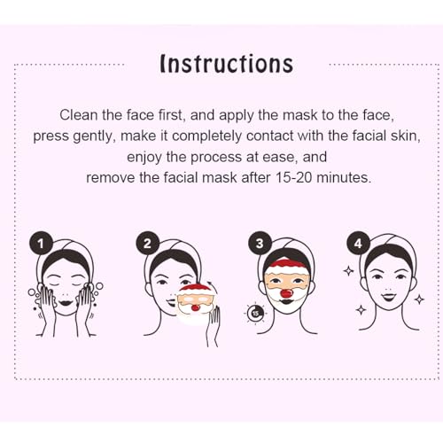 Christmas Facial Masks 8-Pack - Santa Claus Mask Hydrating, Smoothing, and Refreshing Skin-Clearing Face Sheet Masks - Skincare Set for Moisturizing and Soothing Beauty