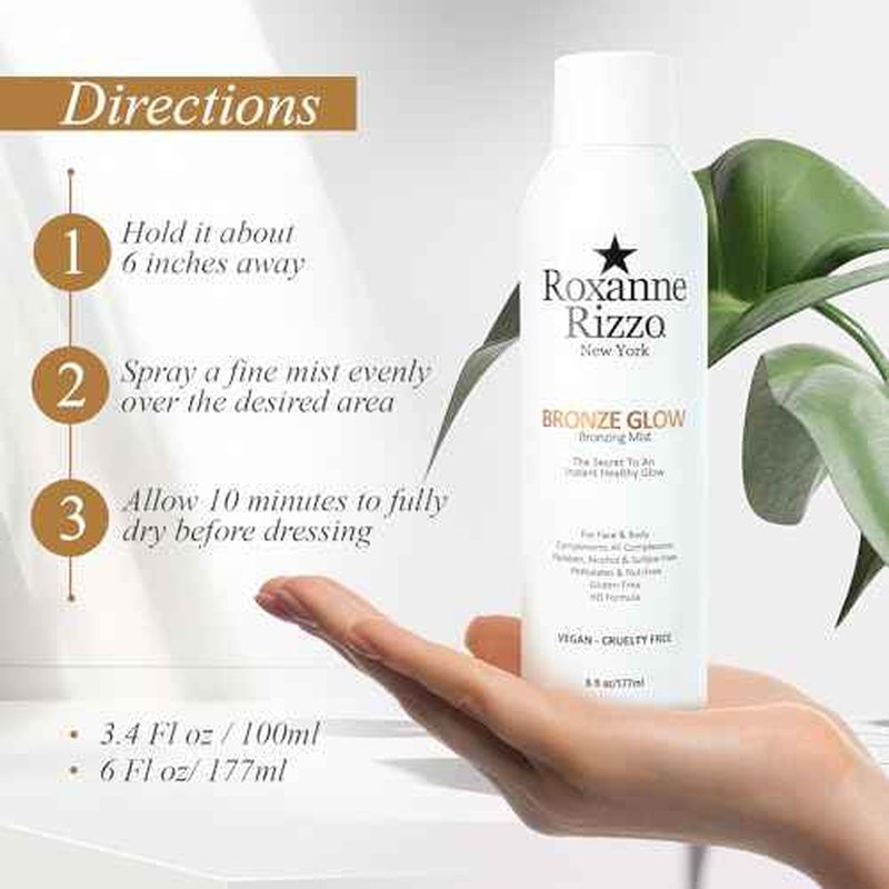 Bronze Glow ? Instant bronzer Spray Mist for Face and Body ? Hydrating Tanning Mist with Bronzer ? Blends into All Skin Tones ? Celebrity Favorite Bronzer Spray ? 6 oz
