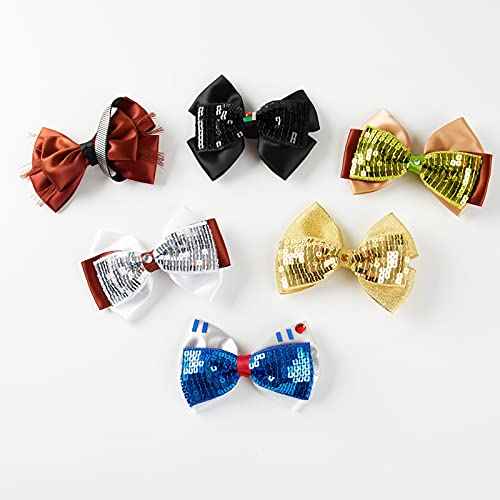Little Girls Hair Bow Clips 6pc Wars Birthday Party Halloween Hair Accessories 4 Inch