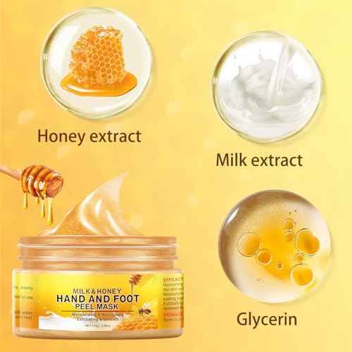 Milk Honey Peel Off Hand Wax for Women Moisturizing Hydrating Hand Masks Nourishing Exfoliating Hand Film Hands Care Soft 110g