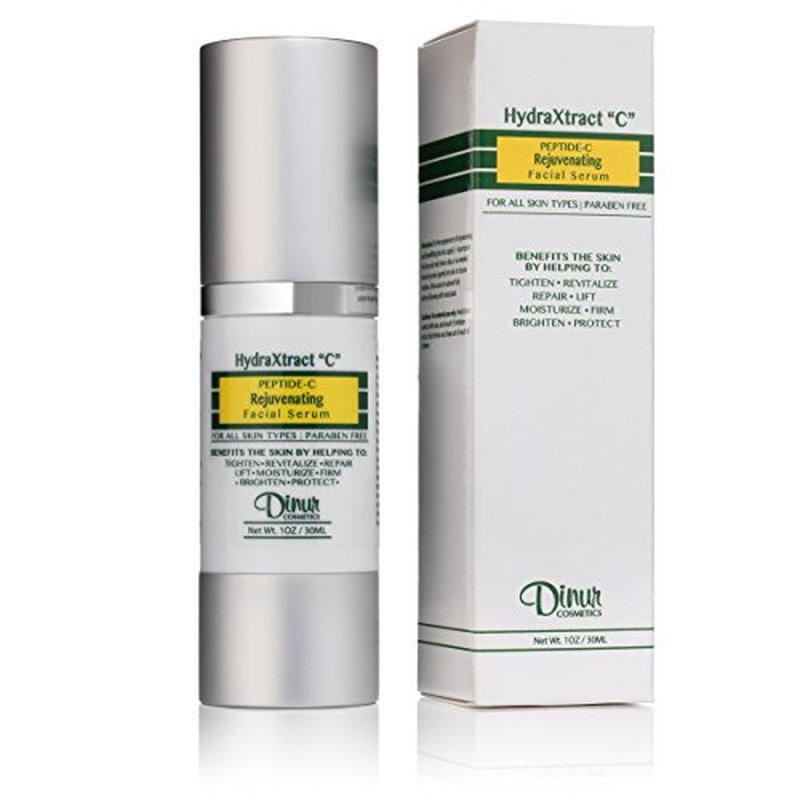 Dinur Cosmetics HydraXtract"C" Rejuvenating Facial Serum Peptide-C Prevents Damaged Skin Fine Lines & Wrinkles Helps Rejuvenation Glow 1 oz. 30 ml