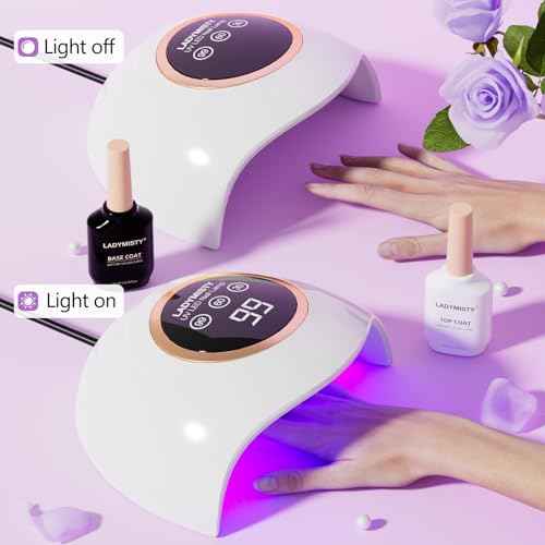 72W UV LED Nail Lamp Light Dryer for Nails Gel Polish with 18 Beads 3 Timer Setting & LCD Touch Display Screen, Auto Sensor, Professional Nails, White