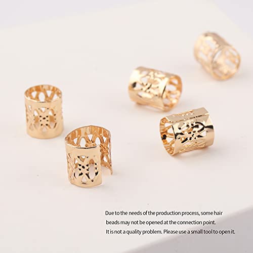 FRDTLUTHW 18Pcs Hair Accessories Loc Hair Jewelry for Women Braids, Dreadlock Beads Metal Hair Clips Decoration Gold(Multiple Styles)-style4