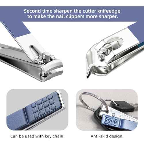 Manicure Set 8 in 1 Nail Clipper Set,RedFlow Nail Clippers,Fingernail & Toenail Clippers,Manicure Tools,Pedicure Tools,Suitable for Travel Manicure Kit,Nail Set Kit with Everything Profe (Blue)