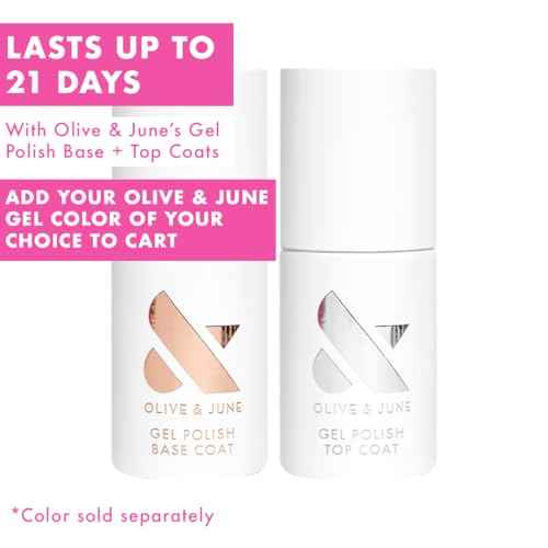Olive & June Gel Mani System Set | Includes Nail Tools, Peel-Off & Gel Base Coats, Top Coat, LED Lamp, Cuticle Serum & The Poppy | Easy At-Home Mani Kit | 15-Free, Vegan, Cruelty-Free