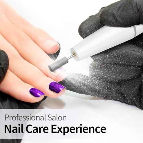 Electric Nail Drill Kit Professional - 9 Speed Cordless Electric Nail File with LED Display, Portable Nail Drill Machine for Acrylic Gel Nails, Hand Feet Trimmer Buffer Tool for Women Men Baby White