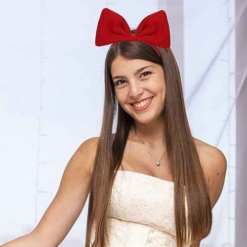 Bow Headbands Red Bowknot Hair Band Fashion Cute Hair Hoop Big Bowknot Headdress Perfect Hair Accessories for Women Girls Party Cosplay