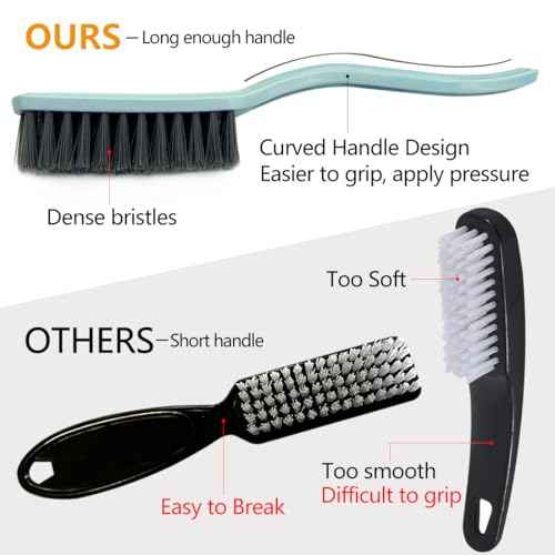 Nail Brush Foot Brush Curved Handle Grip Hand Fingernail Scrub Brush Home Laundry Cleaning Shoes Clothes Toes Nails Feet Scrubber,4 PCS