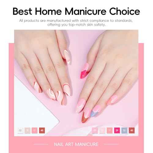 PEACECOLOR 53PC Gel Nail Polish Kit with U V Light and Drill, 35 Colors All Season Gel Polish Set Starter Kits with 5pc Matte Glossy Glitter Base Top Coat Complete Manicure Tools Home Salon Women