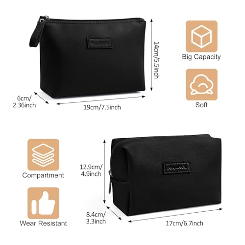 Cosmetic Bags for Women Small Makeup Bag for Purse Pu Leather Makeup Pouch Travel Makeup Bag with Zipper Make Up Bag for Travelling