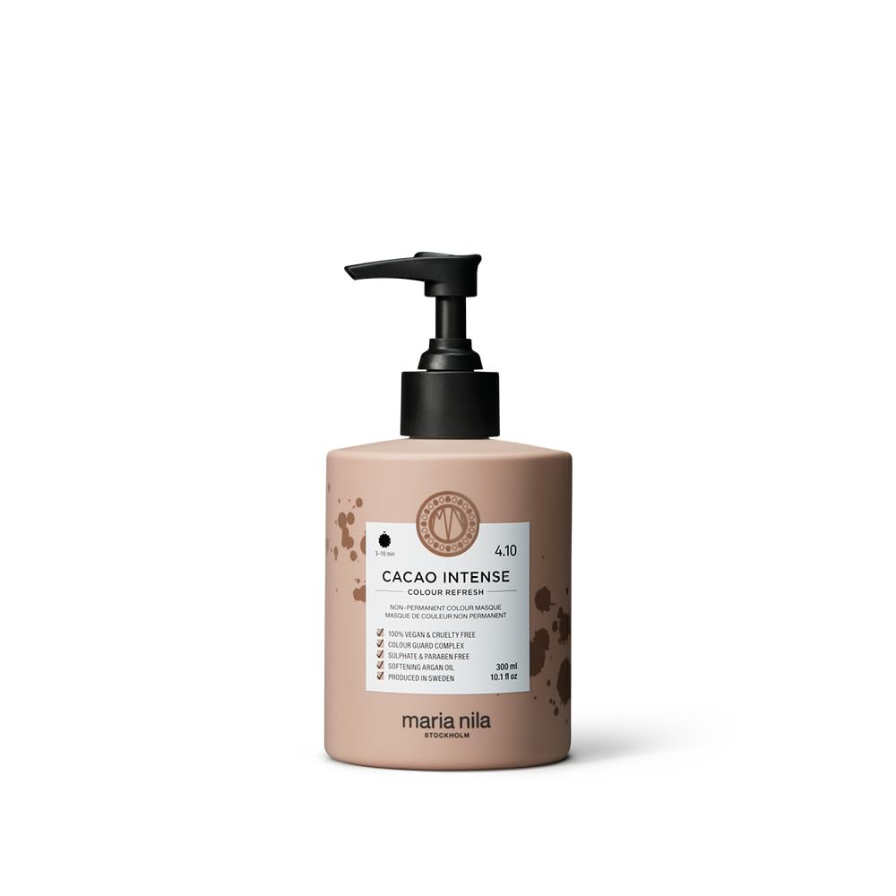 Maria Nila Color Refresh, Cacao Intense, Dark Brown Hair Mask, Semi-Permanent Pigments, 100% Vegan & Sulfate/Paraben free