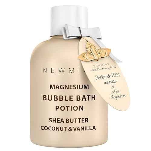 Magnesium Bubble Bath - Long Lasting Foaming Bubbles - Moisturizing - Shea Butter Coconut Vanilla - Relaxing Stress Relief - Calming Self Care Spa Gift for Birthday Christmas
