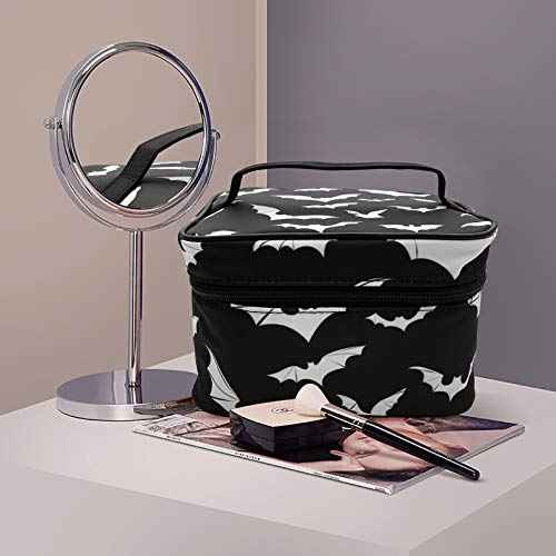 9CH Goth Travel Makeup Bag - Bats Cosmetic Bags Large Make up Organizer Portable Toiletry Bags Train Cases for Women Cosmetics