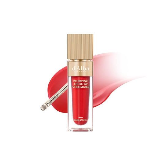 d'alba Piedmont Lip Glow Mood Volumizer, Hydrating Lip Gloss with Vegan Ceramide & Vitamin C & E, Fuller Lips, Volumizing Lip Gloss, Glowy Finish, Posh Rose (4 Colors) (0.17 fl oz.)