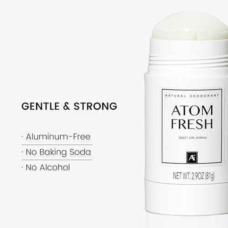 Atom Fresh Mini Deodorant Travel Size for Women - 5 Pack, Aluminum & Baking Soda Free, 72 Hour Odor Protection with Amino Acids