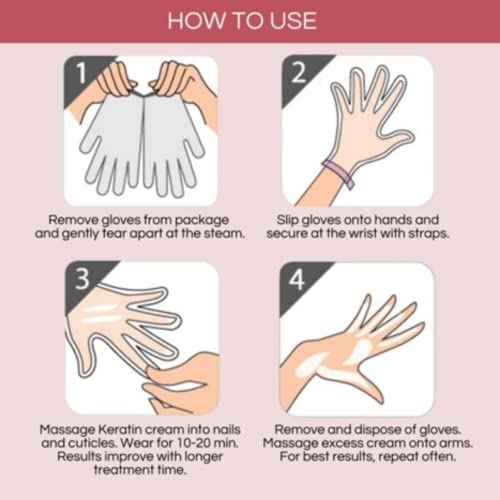 Bodipure Premium Hand Mask Keratin Gloves | Moisturizing Gloves for Dry Hands & Nail-Strengthening & Cuticle Softening | Spa Experience at Home | Chemical Free & For All Skin Types | 12 Pairs