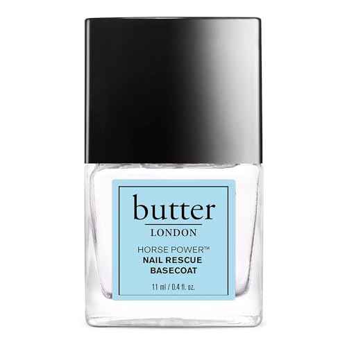 butter LONDON Base Coat Nail Polish, Horse Power - Nail Rescue Basecoat Helps Restore & Repair Damaged Nails - Nail Strengthener Helps Nail Growth & Prevent Staining - Cruelty & Gluten Free Nail Care