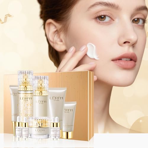 Korean Skincare Set - 10pcs - Face Care with Collagen, Niacinamide, Hyaluronic Acid - Smoothing Skin & Firming Skin,Hydrating Skincare kit Include Toner, Serum, Lotion, Eye Cream, Face Cream