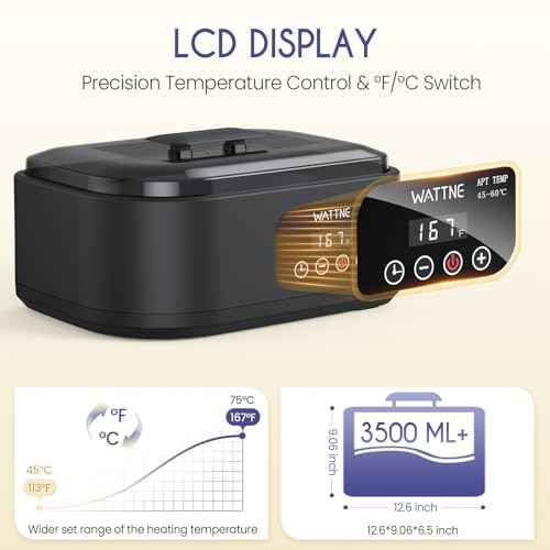 Wattne Paraffin Wax Machine for Hands & Feet ? Paraffin Wax Warmer Moisturizing Kit with Auto-Timer & Precision Temperature Control, Paraffin Wax Bath for Arthritis, Dry Skin Care, Home Spa-Black