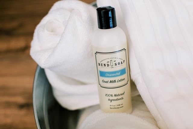 Bend Soap Company Unscented Goat Milk Lotion 1-Pack (8oz x 1) - Gentle Formula for Sensitive Skin (Unscented)