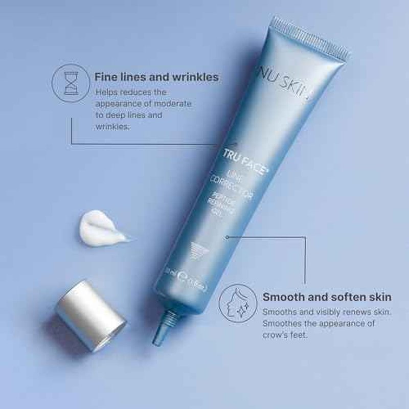 NuSkin Tru Face Line Corrector | Wrinkle Reducing Peptides | Aging for Fine Lines | Targets Mouth Lines & Forehead Wrinkles for Youthful, Smooth Skin | Put on before makeup & Face Wash | 2 Pack