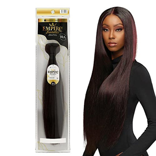 Sensationnel Empire Bundles- Straight 10a Tangle Shed Free Human Hair for Weaving and Sew in Styles - 1 pack (18 inch, NATURAL)