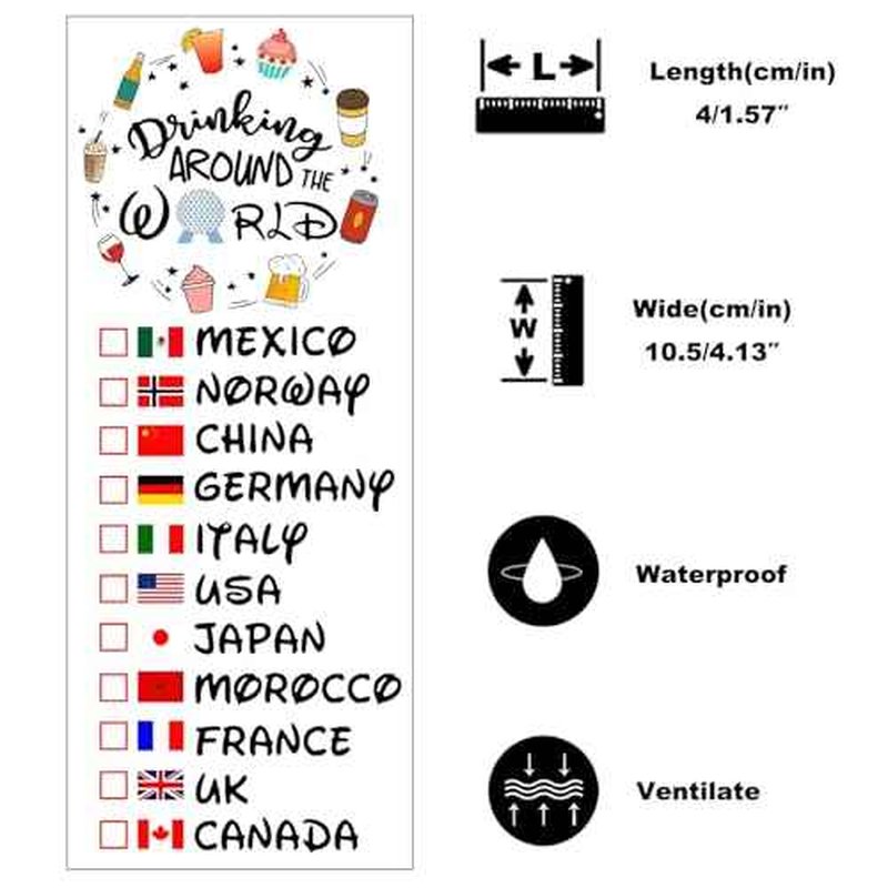 Epcot Drink Around World Tattoo - Match with Your Epcot Drink Around World Shirt