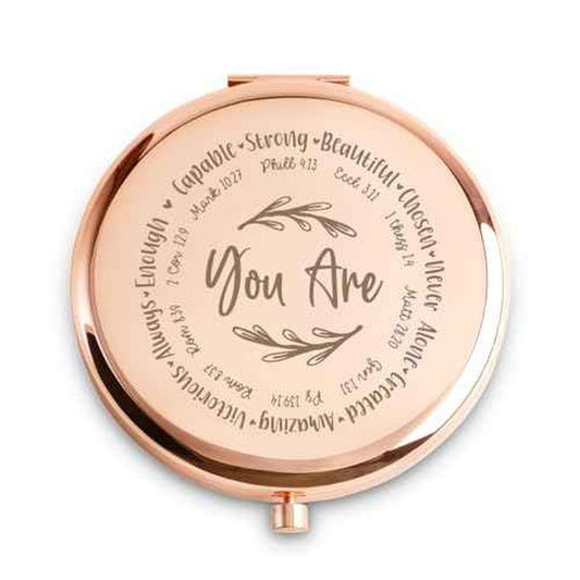Stocking Stuffers for Women Girls, Christmas Birthday Gifts for Adult Teen Kid, Personalized Compact Mirror, Portable Makeup Mirror