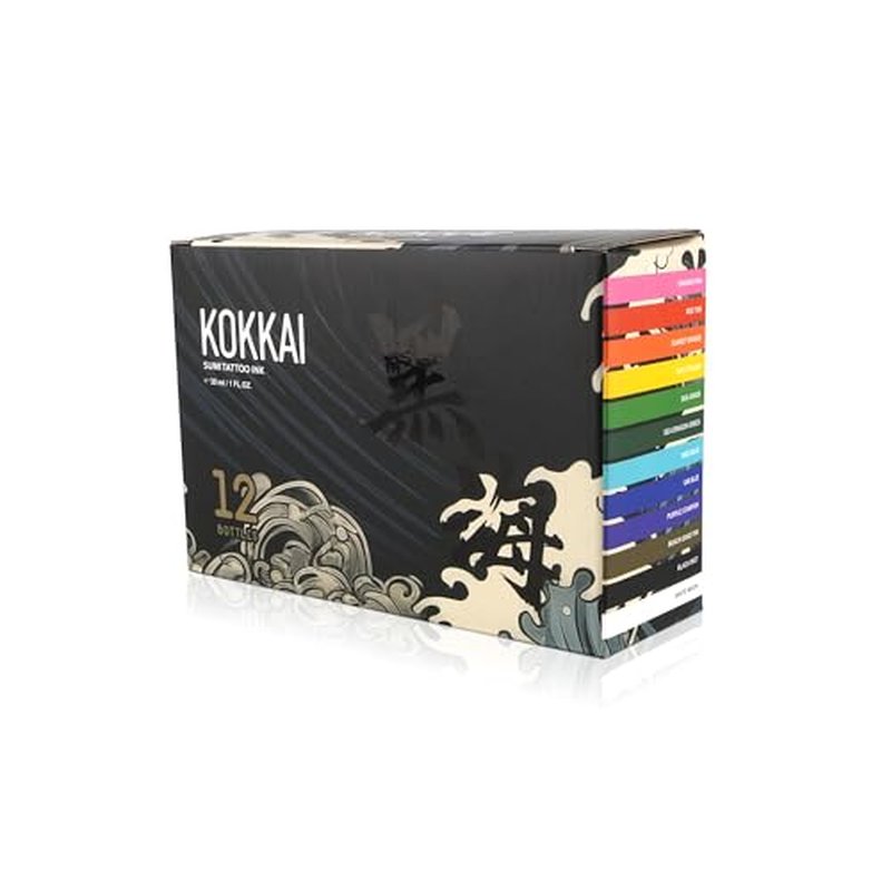 Tattoo Ink, Premium Quality, Precision Medium Viscosity, Rich Hue, Quick Healing, Acrylic-Free, Water-Based, Ready-to-Use Ink for Precision Tattooing (12 Color Pack, 0.5 oz)
